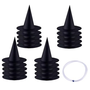 할로윈 마녀 모자 및 마법사 모자 (성인 및 어린이용) 캐릭터 스타일 해변용 블랙 옥스포드 천 - Product Image 2