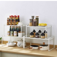 Nouvel Organisateur de Tiroir Extensible en Métal à 1 Niveau pour Épices, Support de Rangement Coulissant Sous Étagère pour Cuisine, Vente en Gros