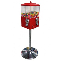 Distributeur de bonbons commercial en gros, machine à bonbons à 4 compartiments, distributeur de boules de gomme avec support rond