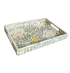 Bandeja de Servir de Alta Calidad Hecha a Mano en Vietnam con Incrustaciones de Madreperla Ecológica, Decoración para Ramadán, Platos y Vajillas con Diseños Variados - Product Image 1
