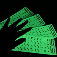 Lichtgevend Toetsenbord Russische Stickers Nachtlijn Handig Fluorescerend Licht Laptop Letters Toetsenbord Cover Engels Spaans
