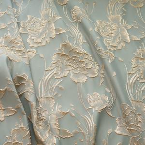 Nouveau Style 100% Polyester Brocart Jacquard Tissu Brillant Fleur <span class=keywords><strong>Hiver</strong></span> Fil Teint pour Garçons Vêtements Robes De Mariée Couleur Bleue - Product Image 3