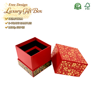กล่องของขวัญกระดาษพรีเมียมหรูหราแบบ OEM ฝาและฐานเคลือบฟอยล์ทอง พิมพ์ลายตามสั่ง วัสดุรีไซเคิล สำหรับน้ำหอม - Product Image 1