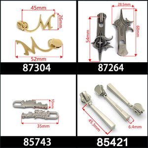 سحاب معدني مستطيل عالي الجودة مخصص، رأس سحاب مسطح بقفل تلقائي من سبائك الزنك خالٍ من النيكل، ماركة CRYSTI للملابس والحقائب - Product Image 2