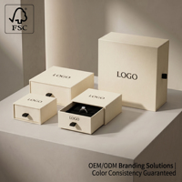 Caja de Joyería de Cartón Rígido de Lujo con Forro de Satén, Logotipo Personalizado con Estampado en Caliente, Empaque para Joyería de Diseñador