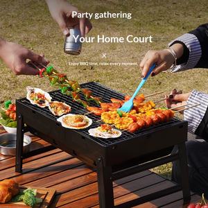 <span class=keywords><strong>Barbecue</strong></span> <span class=keywords><strong>Zibo</strong></span> en acier noir sans fumée, multifonctionnel, pliable, portable, pour l'extérieur - Product Image 2