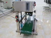 Machine de thermoscellage de sacs industriels, scellage semi-automatique de sachets de films pour usage alimentaire et cosmétique