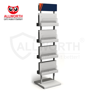 Estante de exhibición de Metal para uso publicitario multicapa de doble cara, carpeta de periódicos para revistas y libros, folletos - Product Image 5