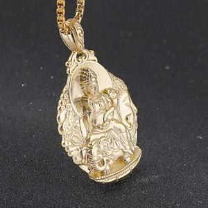 Collier pendentif totem bouddhiste vintage en acier inoxydable pour la fabrication de bijoux - Product Image 3