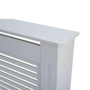 Cache-radiateur en bois MDF en gros, blanc ou gris, design traditionnel en croix, blanc diamant - Product Image 5