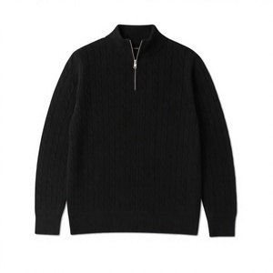 Men's <b>Cable</b> <b>Knit</b> <b>Sweater</b> Casual Long Sleeve Mock Neck Pullover Jumper Slim Fit Winter Warm Breathable Wool/Acrylic - Product Image 5