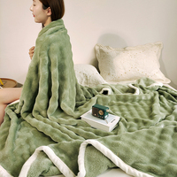 Koreanische Art Sofa decke Freizeit decke Hellgrüne Blasen Puff Luxus Weiche Warme Decke