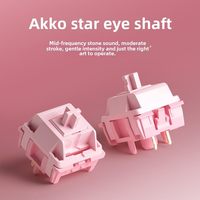 Interrupteurs mécaniques linéaires AKKO Stellar Rose Starlit MX Style 5 broches, 45 pièces, lubrifiés, 375gf, T5/PA12, compatibles Cherry, course totale de 3,8 mm