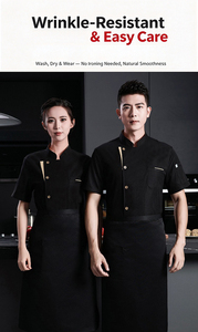 Uniforme de chef professionnel pour homme, fermeture asymétrique, poche poitrine, tenue de cuisine confortable pour boulangerie, restaurant, service culinaire - Product Image 4