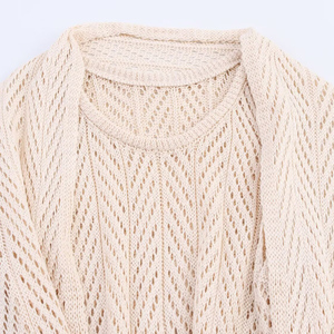 Zatrrhmbm mùa thu của phụ nữ quần áo 2025 mới thời trang Áo ghi lê dệt kim ba mảnh thiết lập Retro Khăn Choàng + Vest + giản dị Midi váy - Product Image 6