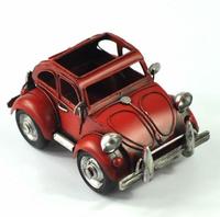 Modèle de voiture vintage Beetle en métal moulé, porte-cartes et porte-stylos, mobilier européen