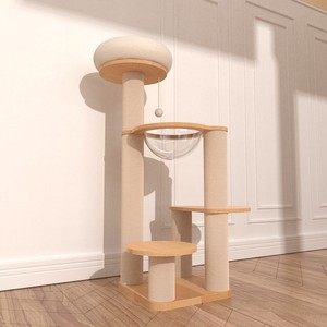 Toptan özel kapalı kedi ağacı lüks masif ağaç kedi tırmanma çerçeve ağaç kedi yuva atlama platformu ile tırmalama sütunu sıcak Sa - Product Image 3