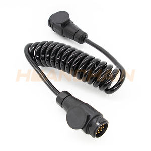Nouveau connecteur de câble à ressort à <span class=keywords><strong>13</strong></span> <span class=keywords><strong>broches</strong></span> <span class=keywords><strong>adaptateur</strong></span> câble de <span class=keywords><strong>remorque</strong></span> noir avec matériau extérieur en TPU pour remorques - Product Image 1