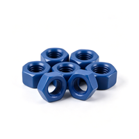 Écrous hexagonaux en acier inoxydable revêtus de PTFE bleu DIN 934, résistants à la corrosion, métriques, pour fixation industrielle
