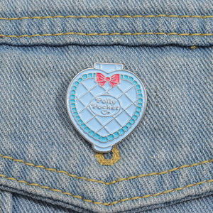 闪亮闪光心形珐琅别针可爱Pollys口袋玩具娃娃胸针翻领徽章饰品女童礼品批发 - Product Image 1