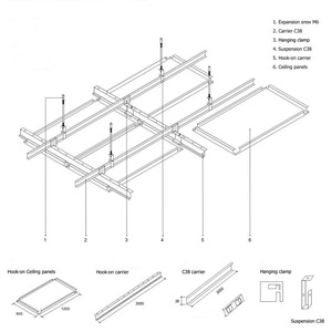 Windproof Nhôm Móc-Trên Trần Bảng Điều Khiển Cho Thương Mại Xây Dựng Trang Trí - Product Image 3