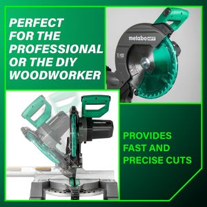 เลื่อยองศา Metabo HPT ขนาด 10 นิ้ว แบบใบเลื่อยเดี่ยว 15 แอมป์ ใช้ไฟฟ้า พร้อมระบบตัดแม่นยำ Xact Cut Shadow Line - Product Image 3