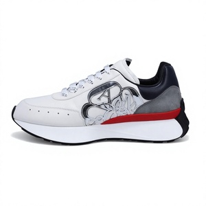 Suprex Enterprises, baskets blanches en cuir véritable à lacets, anti-odeur, avec logo, tendance, mode, décontractées, pour hommes, pour une utilisation en extérieur - Product Image 1