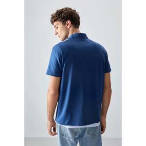 T-shirt basique pour homme en coton épais et doux, col polo, coupe ample - 88381 - Parliament - Product Image 5