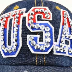 Gorras de Béisbol Personalizadas de Mezclilla con Pedrería, Estilo Moderno y Brillante, Unisex, para Todas las Temporadas, Venta al Por Mayor - Product Image 6