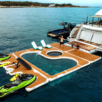 Plateforme flottante sur l'eau, pontons gonflables, quai de piscine, piscines flottantes gonflables pour yachts