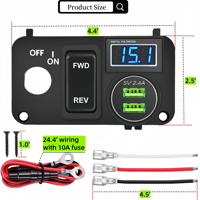 Panel de Control para Carro de Golf, 9V-48V DC, Interruptor de Avance y Retroceso, Toma USB, Voltímetro, Panel Integrado para EZGO TXT PDS Golf