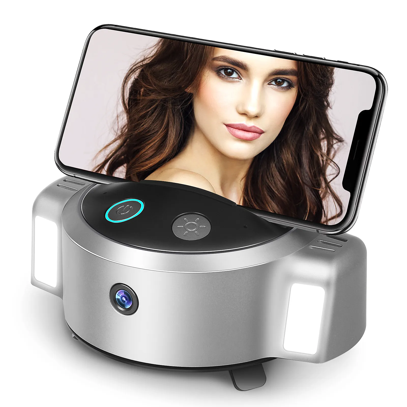 Pemegang <span class=keywords><strong>Ponsel</strong></span> Pintar, Tongkat Selfie 2022 Handsfree Gerak Badan Wajah Auto AI Pelacakan Dudukan Telepon Webcam