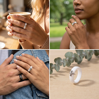 Bague de mariage en silicone finition premium avec croix en argent, bague tendance pour hommes et femmes, bijoux personnalisés en gros