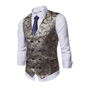 Hommes de Jacquard Boutique <span class=keywords><strong>Gilet</strong></span> <span class=keywords><strong>Double</strong></span> <span class=keywords><strong>Boutonnage</strong></span> Fête de Soirée <span class=keywords><strong>Gilet</strong></span> - Product Image 3