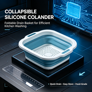 <b>Collapsible</b> Silicone Colander Foldable Drain <b>Basket</b> For Kitchen Fruit Vegetable Washing - Product Image 4