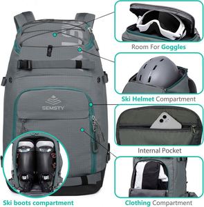 Échantillon gratuit – Ensemble de sacs de voyage pour équipement de ski deux pièces avec logo personnalisé, longueur réglable pour l'extérieur et la salle de sport – Fabriqué en polyester durable - Product Image 6