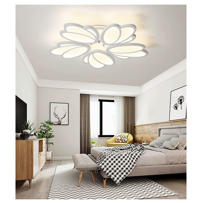 Indoor Home Living Room Modern Light Ceiling Acrylic Metal IP44 Adjustable Three Light Colors LED Wall Ceiling Lamp Remote