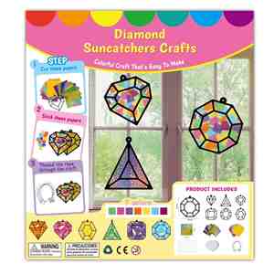 Kit de loisirs créatifs DIY en papier pour fenêtre, attrape-soleil à suspendre, motif bijou et diamant, pour activités scolaires, maison, fêtes d'enfants et cadeaux - Product Image 2