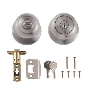 Kamar Tidur Kamar Mandi Privasi Kunci Pintu Set Removable Latch Plate Satin Nikel Finish SS Logam Putaran Bola <span class=keywords><strong>DoorKnob</strong></span> Handle <span class=keywords><strong>Lock</strong></span> - Product Image 4