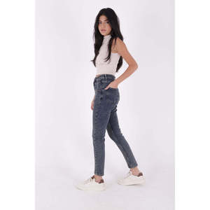 Pantalones Vaqueros Acampanados de Cintura Alta, Transpirables, con Dobladillo Cosido Frontal, Estilo Urbano Holgado, Talla XL, con Decoración de Logotipo y Agujeros - Product Image 5