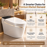 WC intelligent électrique moderne allongé avec bidet intégré, chasse d'eau à capteur, siège chauffant et télécommande – Sanitaire intelligent