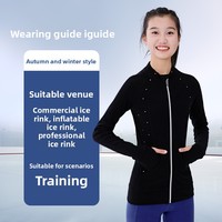 LA CICOGNA Ballett-Trainingsjacke für Mädchen, mit Fleece gefüttert, warm, hohe Elastizität, für Kinder, Herbst und Winter, hoher Kragen, Tasche, Nylon