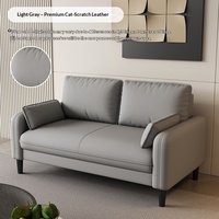 Canapé inclinable compact en cuir de vachette écologique et éponge pour salon, appartement, bureau à domicile, espace de repos