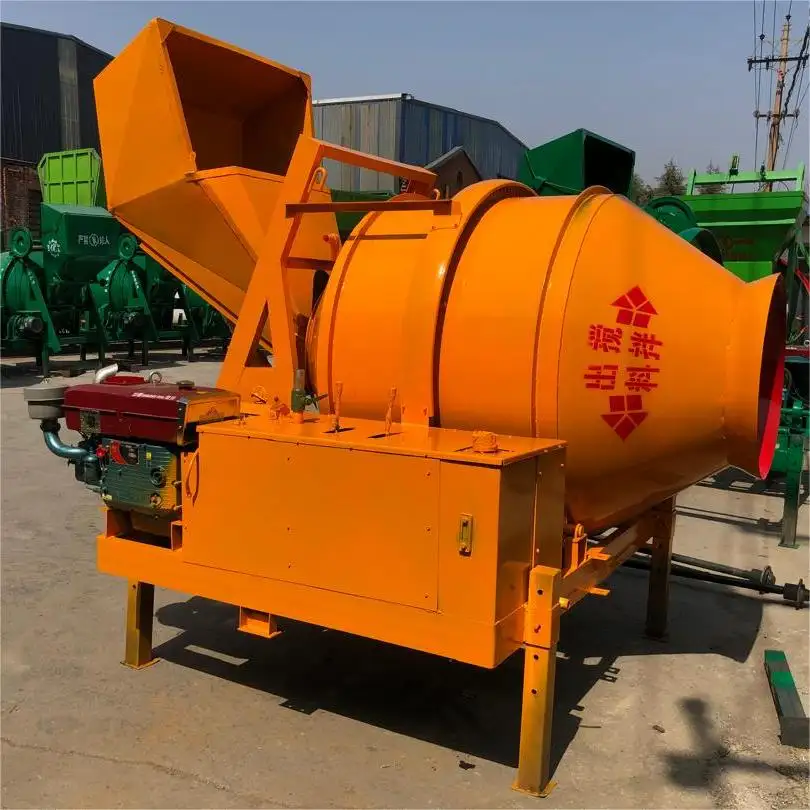 Tự cho ăn rơi loại tipper trống bê tông DIESEL Power Mixer jzc350 trống di động trộn bê tông