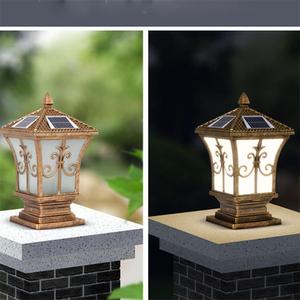 Lampadaire solaire extérieur LED E27 IP65 en alliage d'aluminium pour clôture, portail et poteaux - Product Image 2