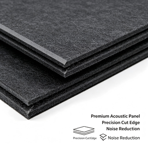 Panneau acoustique en fibre de polyester noir, à fixer au mur, absorbeur de son, taille personnalisée pour studio - Product Image 2
