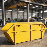 Conteneur de chantier robuste sur mesure avec élévateur à chaîne pour le recyclage des déchets de construction et les déchets industriels