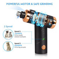 Lime à ongles automatique rechargeable pour animaux de compagnie, super silencieuse, avec lumière LED, en ABS, pour chats et chiens