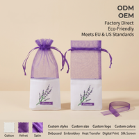 Sacs en coton mousseline bio naturels à cordon personnalisés avec logo imprimé pour l'emballage de la lavande, de la vanille, des épices et des parfums