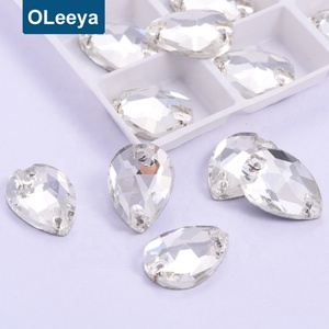 Hot Selling Strass Water <b>Drop</b> Flat <b>Back</b> Rhinestone Crystal 13x18mm Teardrop Glass Rhinestones Sew on Beads for Jewelry Making - Product Image 2